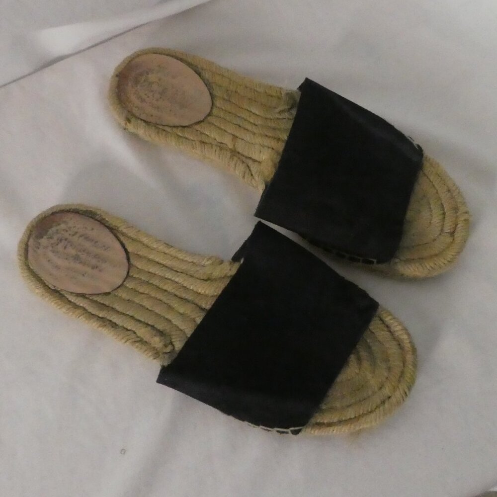 J CREW | size 7 | Valencia Slides In Faux Navy Blue Suede | Espadrilles